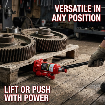 2-Ton Hydraulic Bottle Jack – Red Adjustable Car Lifting Jack with Two-Piece Handle