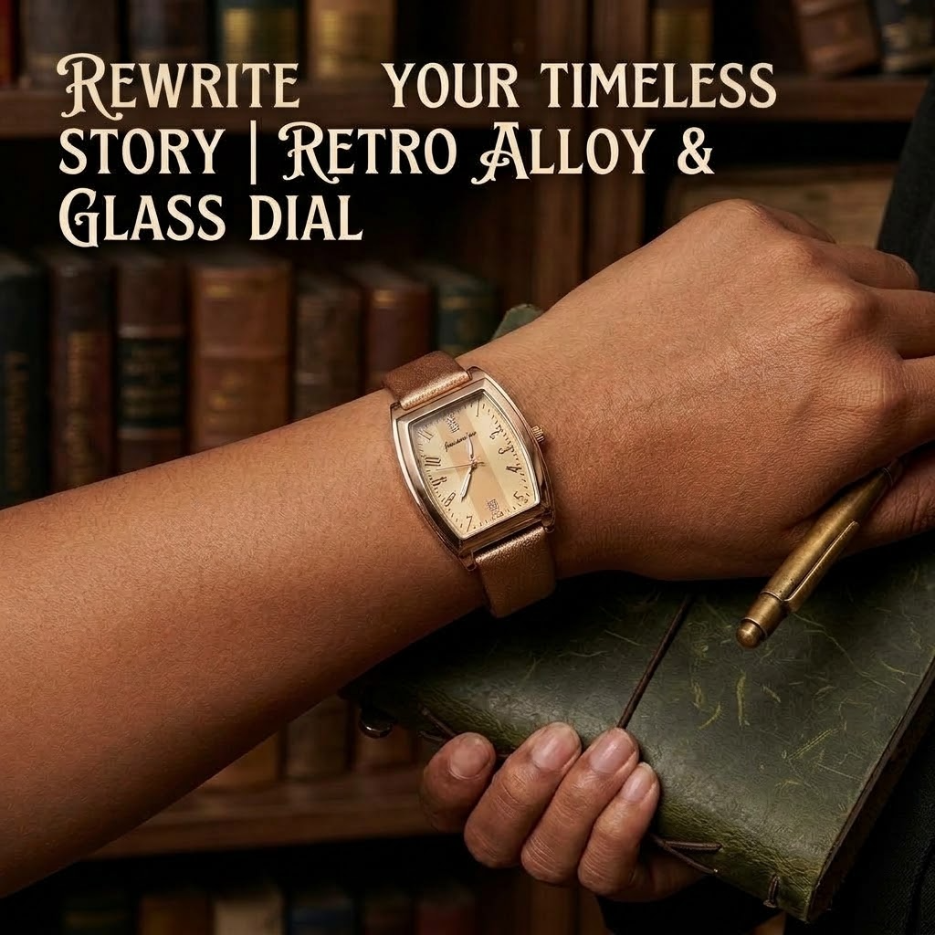 Women’s Vintage Antique Quartz Watch – Alloy Glass Dial with Leather Strap