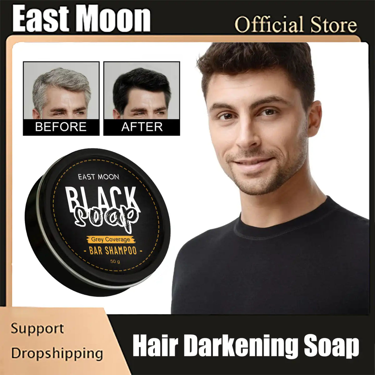 Black Soap Against Gray Hair