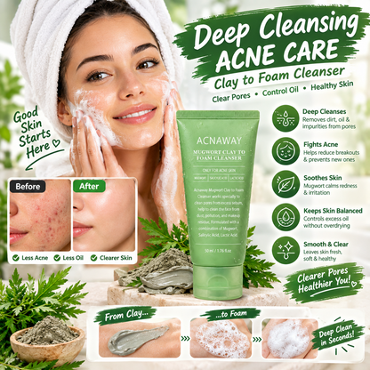 Salicylic Acid Mugwort Gel Mask – Deep Cleansing Clay-to-Foam Facial Cleanser