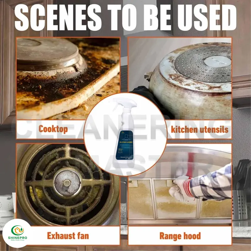 Kitchen Heavy Oil Stain Cleaner Kit – Lemon-Scented Multipurpose Household Degreasing Spray