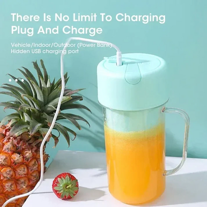 Electric Portable Smoothie Juicer Cup with Straw – 420ML Rechargeable Blender