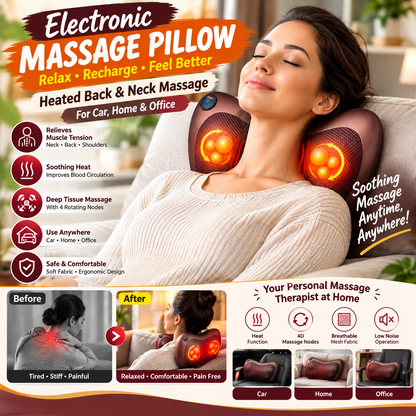 Massage Pillow – Comfortable Fascia Massager for Driving, Home &  Relaxation