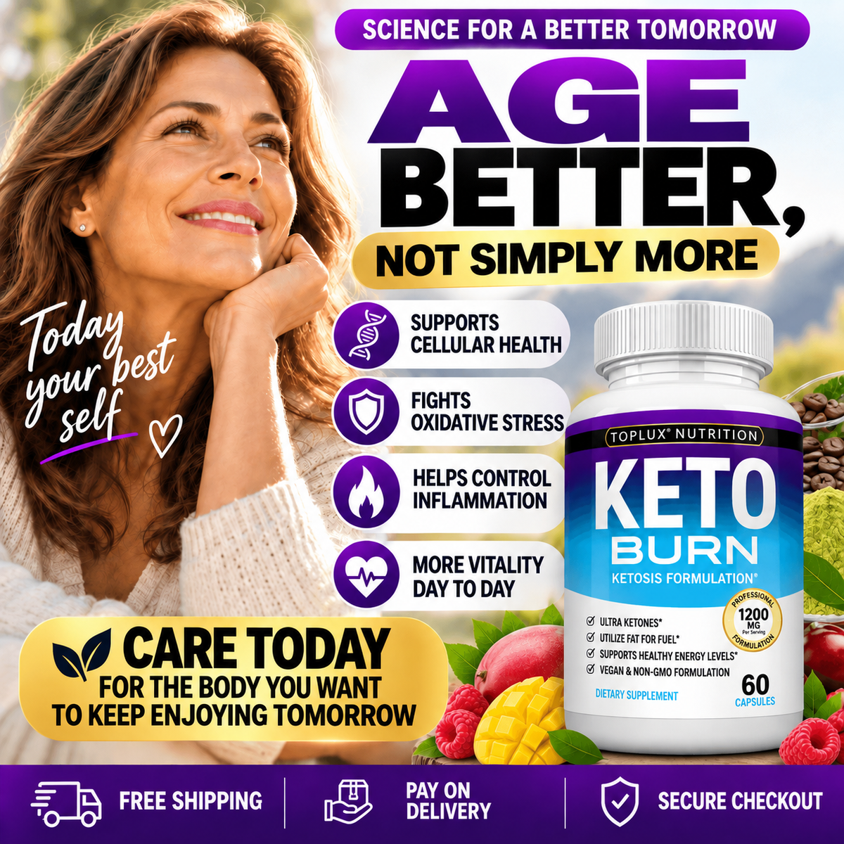 Toplux Nutrition® Keto Formula 1200mg 60 Capsules