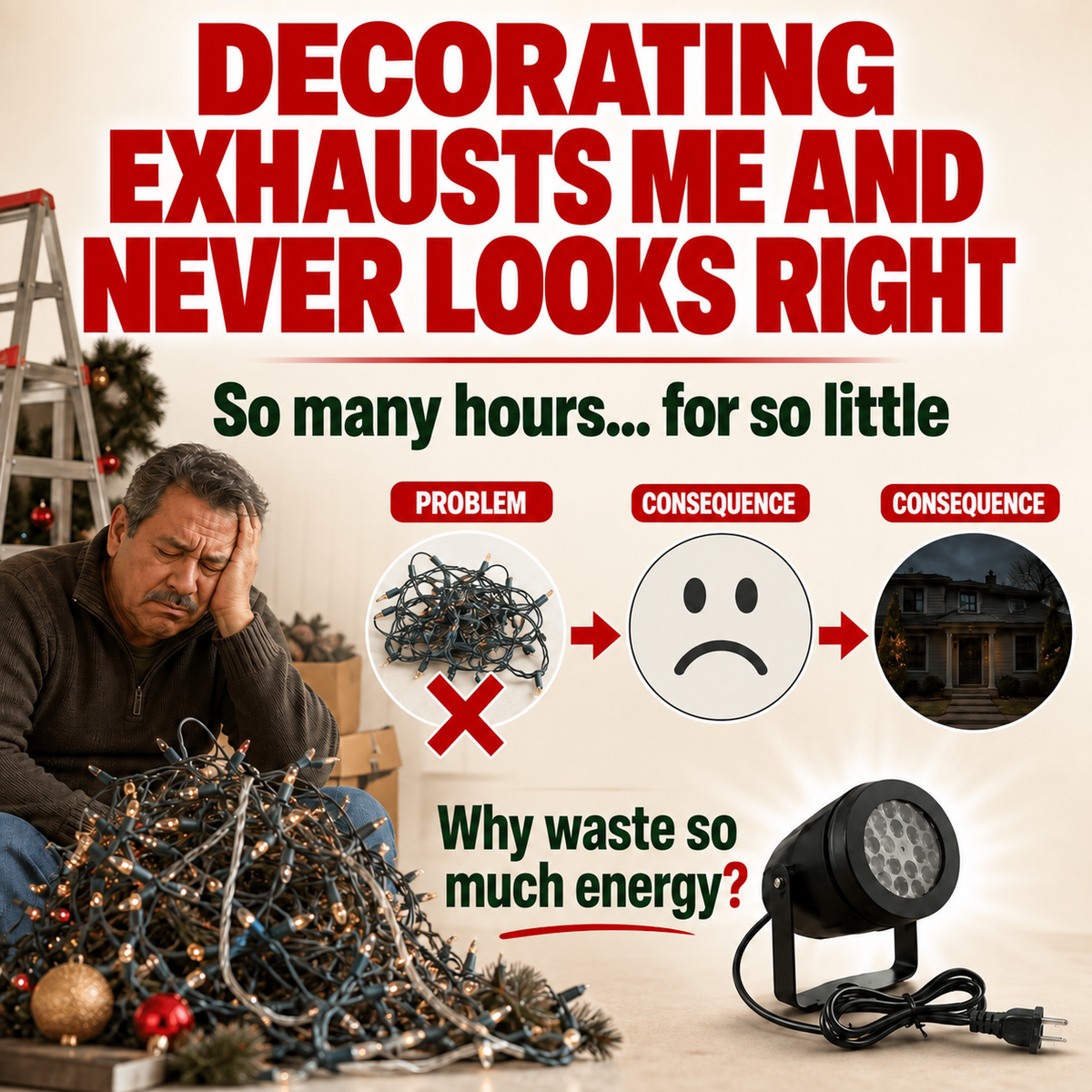 Christmas Projector with Rotating Design