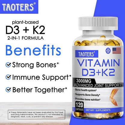 Vitamin D3 + K2 Softgels – Bone & Joint Wellness Support