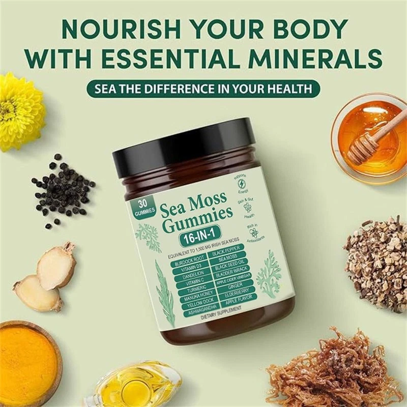 Sea Moss Glow Gummies – Seaweed, Black Seed Oil & Ashwagandha