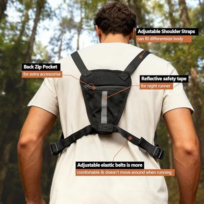 Tactical Reflective Running Vest Pack – Lightweight Multifunctional Sports Chest Rig Bag