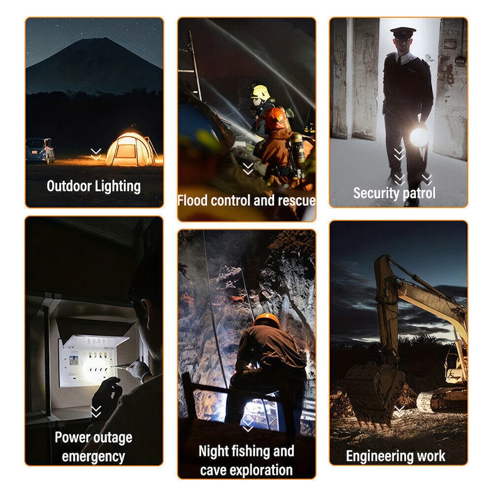 USB Rechargeable Spotlight Flashlight – Powerful LED Light for Camping, Hunting & Boating