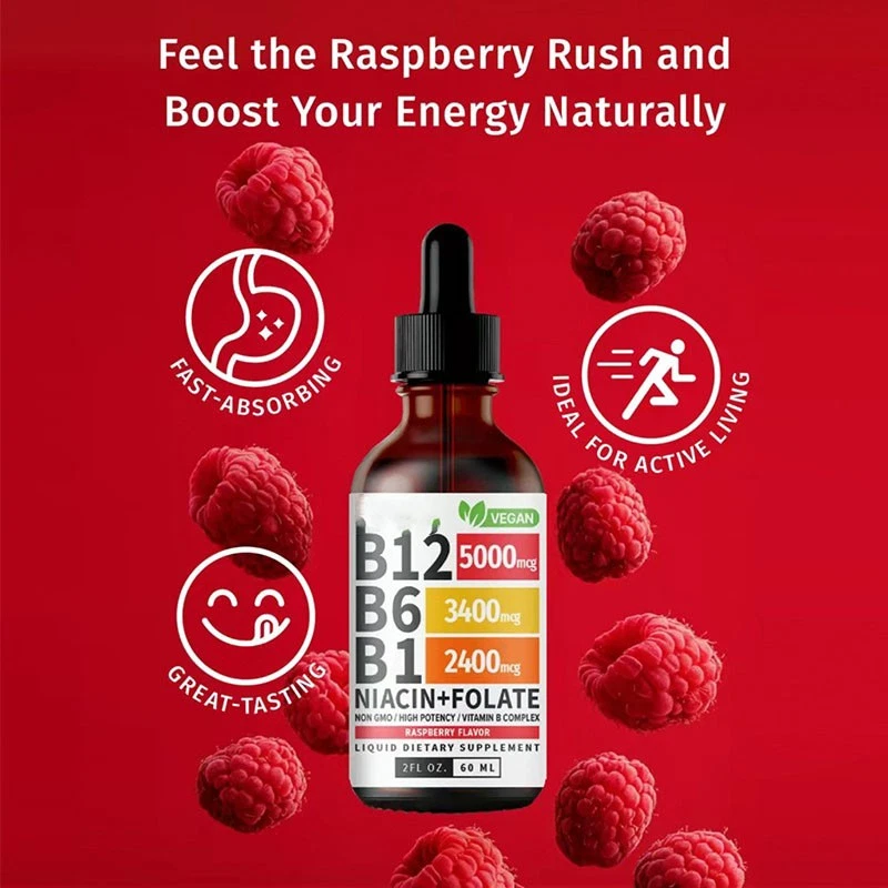 Vitamin B Complex Liquid Drops – B12, B6 &  B1 Sublingual Supplement