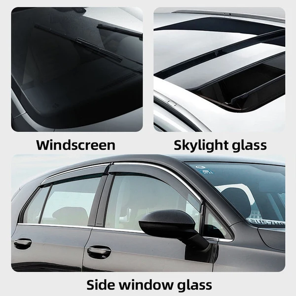 Car Glass Polish & Hydrophobic Anti-Fog Coating for Water Spots, Wiper Marks & Oil Film