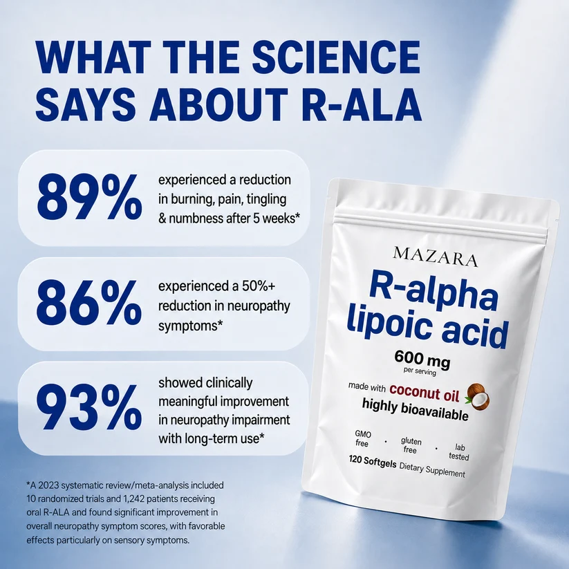 Coconut Oil Based R-Alpha Lipoic Acid Softgels – 120 Count Antioxidant Wellness Supplement