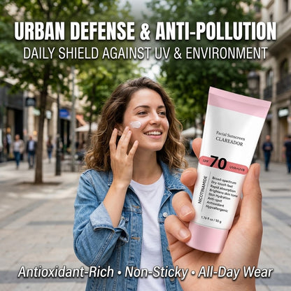SPF 70 Mineral Niacinamide Sunscreen – Hyaluronic Acid Hydrating, Lightweight & Non-Greasy Sun Care