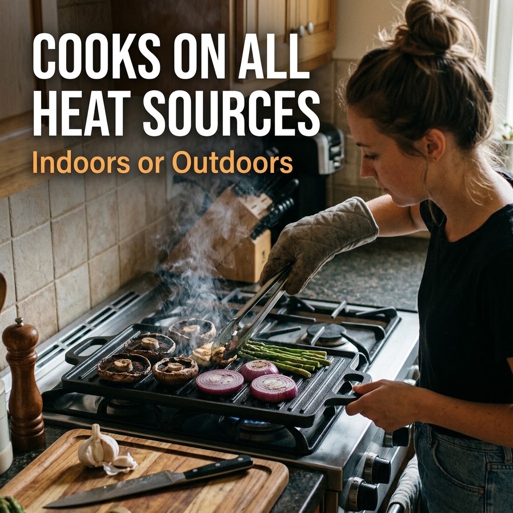 Cast Iron Campfire Griddle – Heavy-Duty Outdoor Cooking Plate