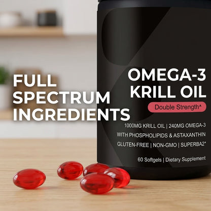 Krill Oil Softgels – Omega-3 EPA DHA with Astaxanthin